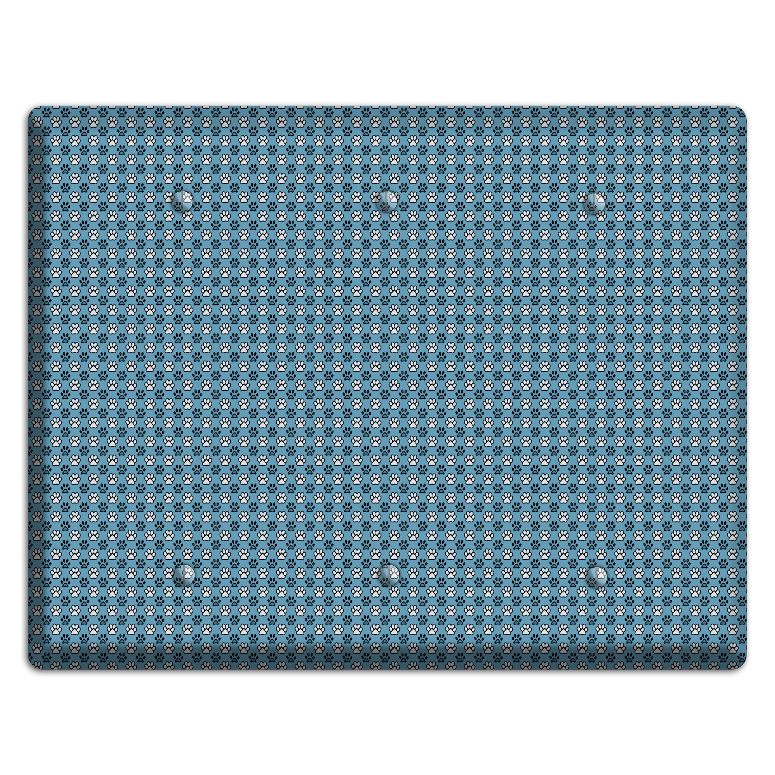 Blue Paw Prints 3 Blank Wallplate