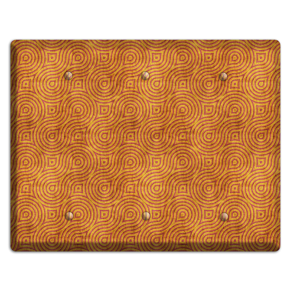 Red and Orange Swirl 3 Blank Wallplate