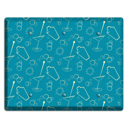 Teal Cocktail Hour 3 Blank Wallplate