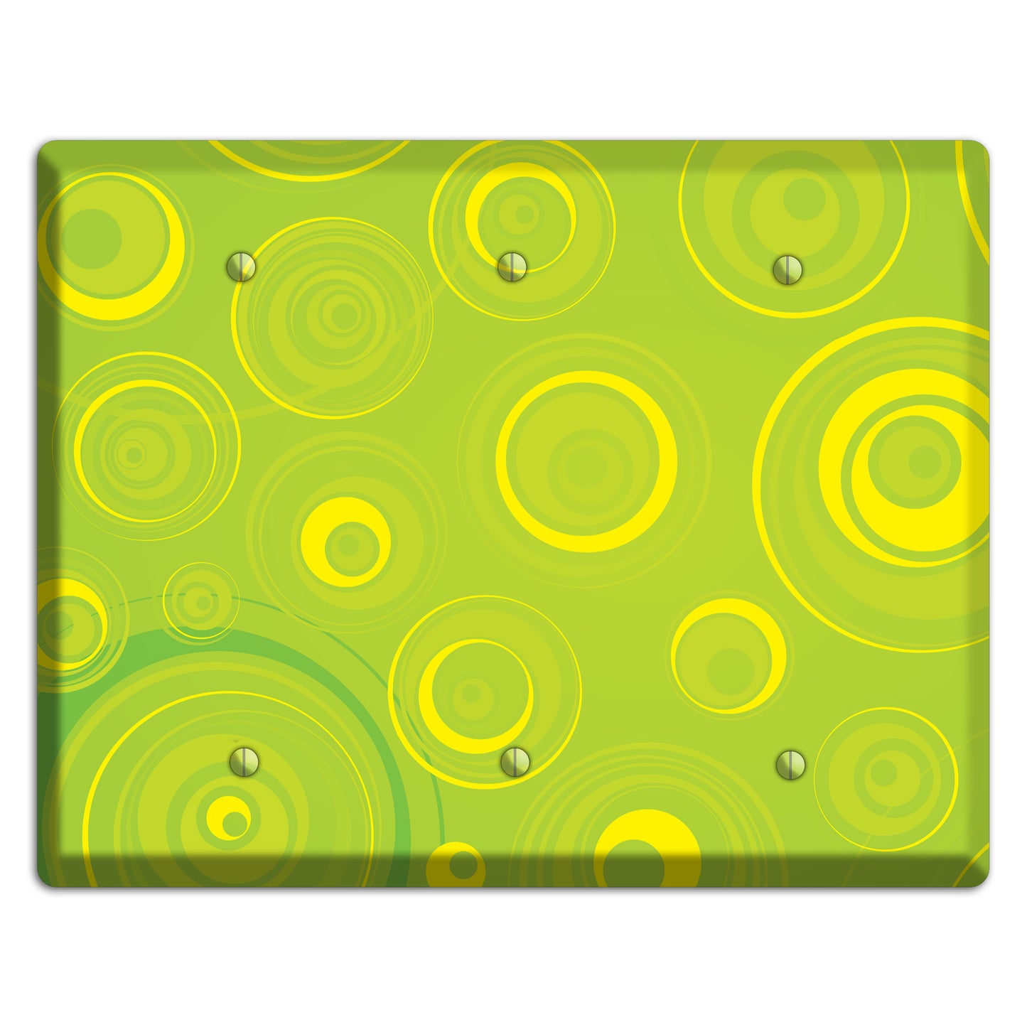 Green-yellow Circles 3 Blank Wallplate