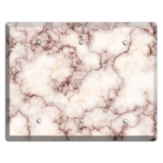 Burgundy Stained Marble 3 Blank Wallplate