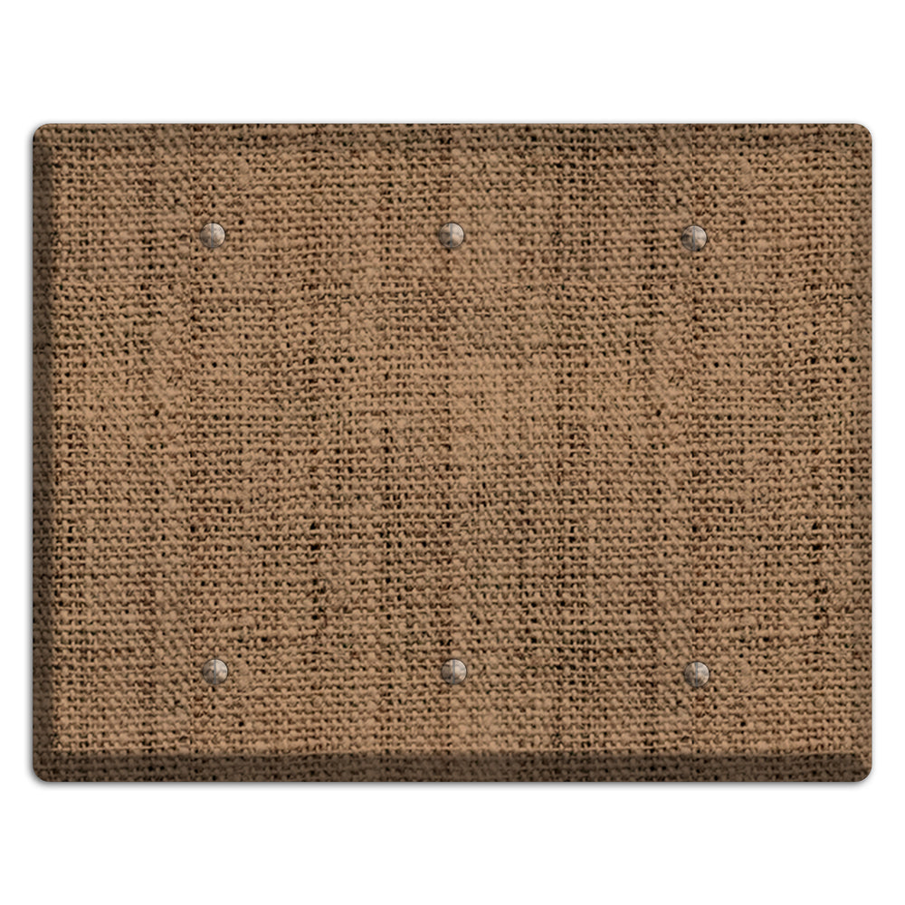 Beaver Burlap 3 Blank Wallplate