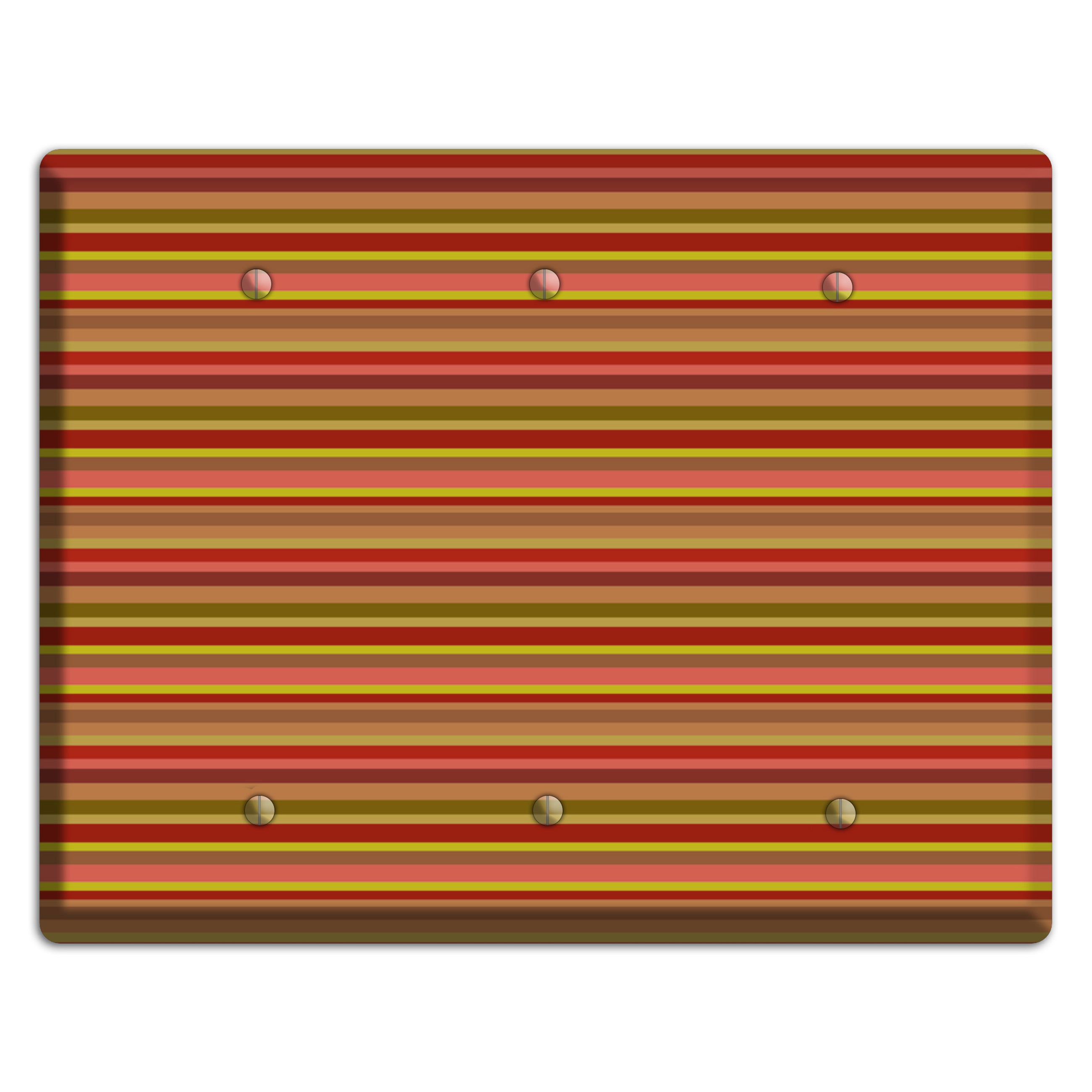 Multi Red Horizontal Stripes 3 Blank Wallplate