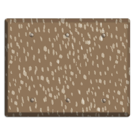 Brown and White Speckle 3 Blank Wallplate