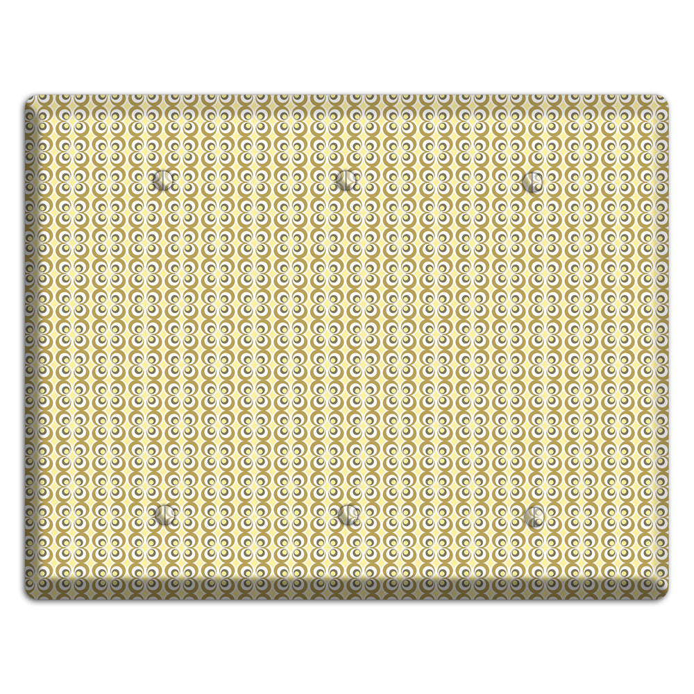 Yellow Offset Bullseye 3 Blank Wallplate