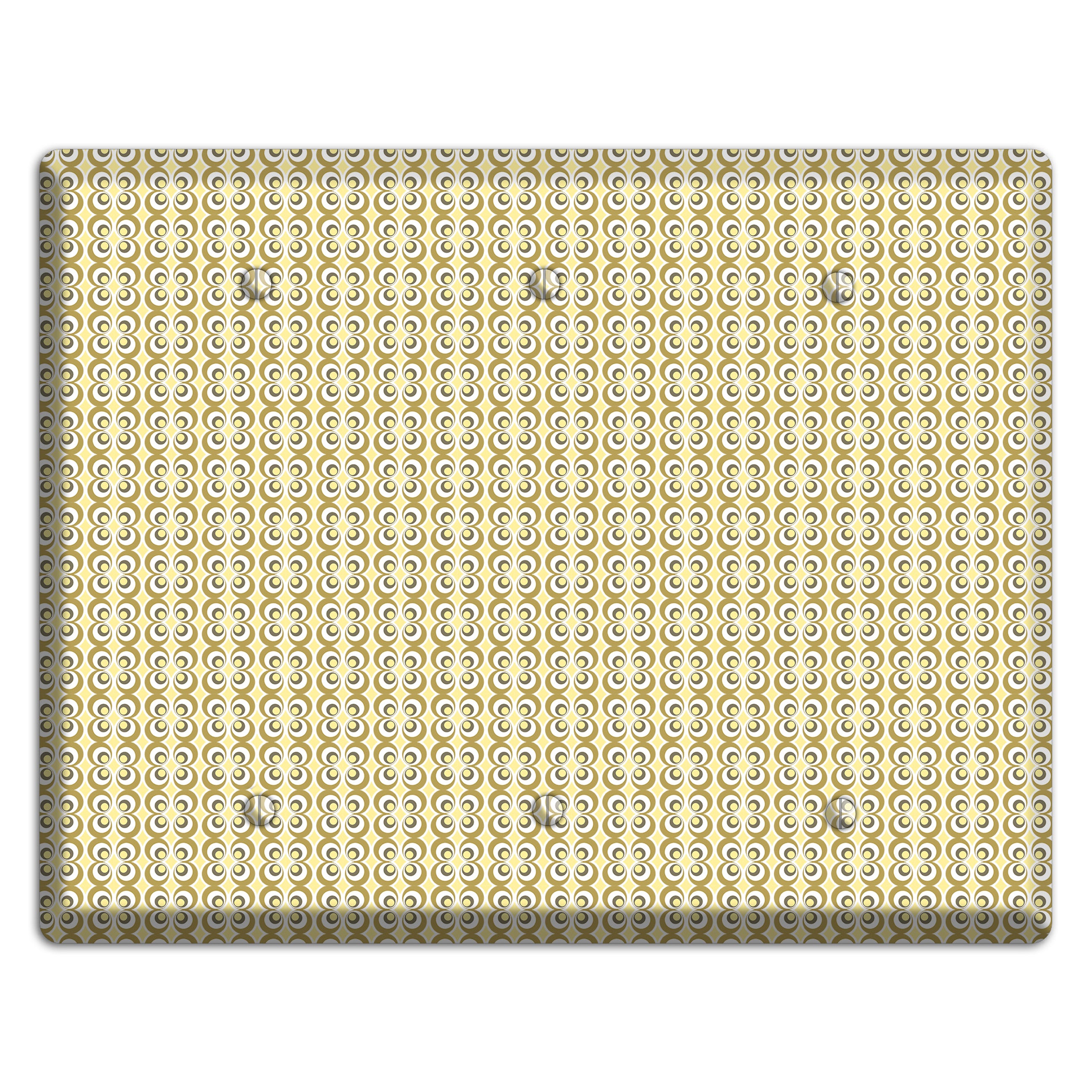 Yellow Offset Bullseye 3 Blank Wallplate