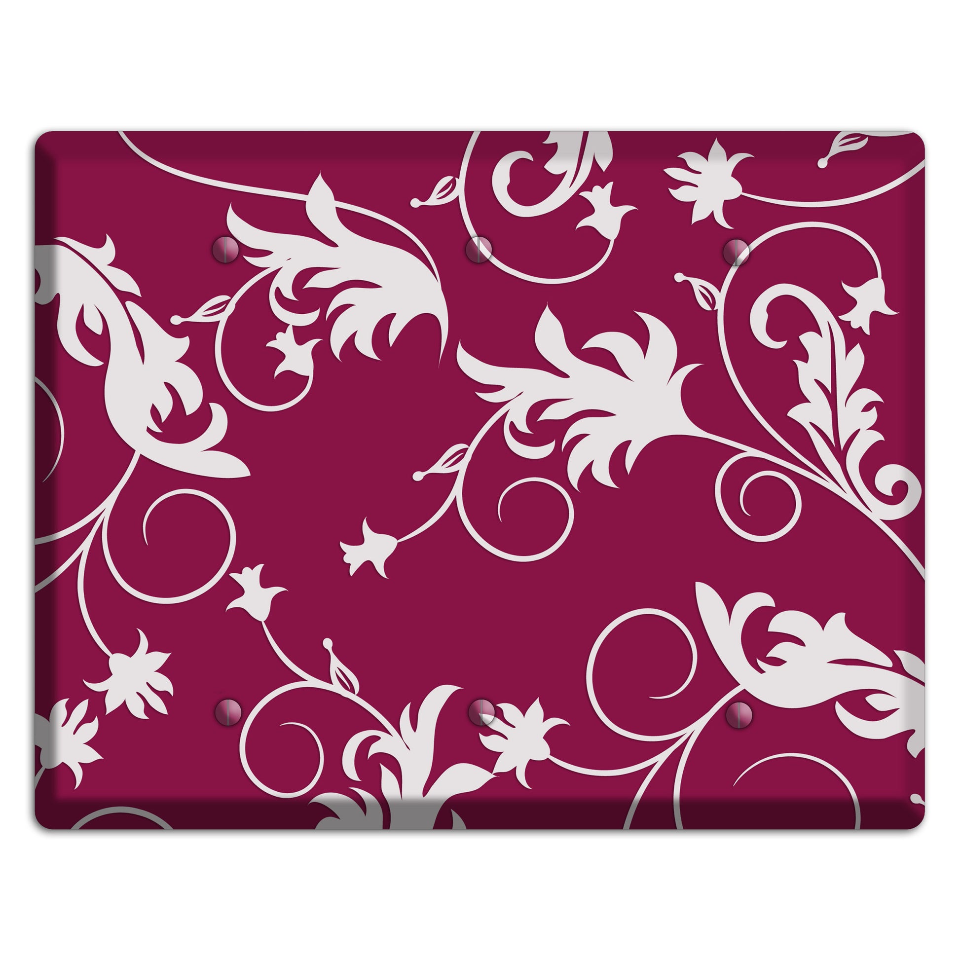 Fuschia Victorian Sprig 3 Blank Wallplate