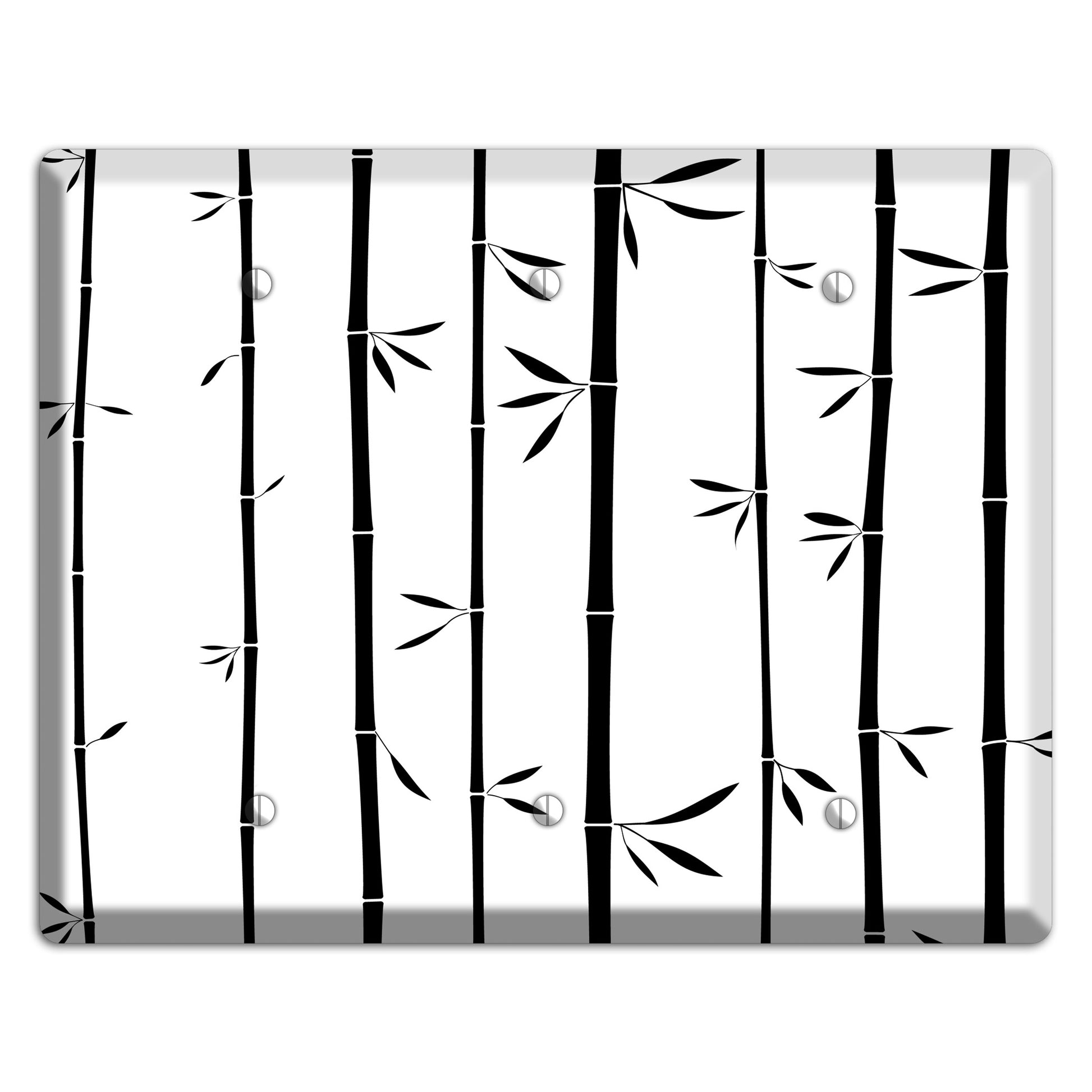 Black and White Bamboo 3 Blank Wallplate