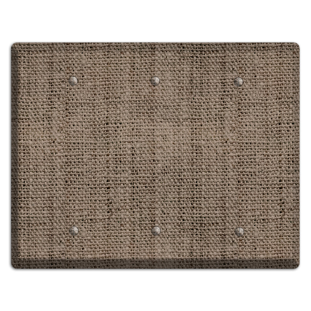 Coffee Burlap 3 Blank Wallplate