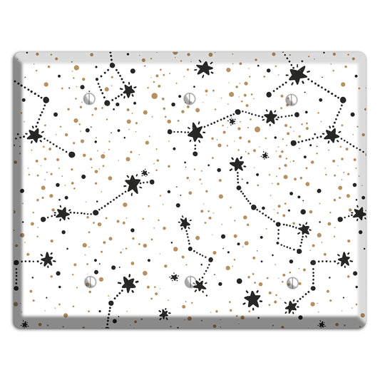 Constellations White 3 Blank Wallplate