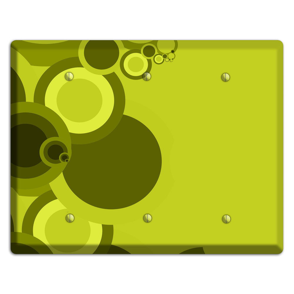 Green Circles 3 Blank Wallplate