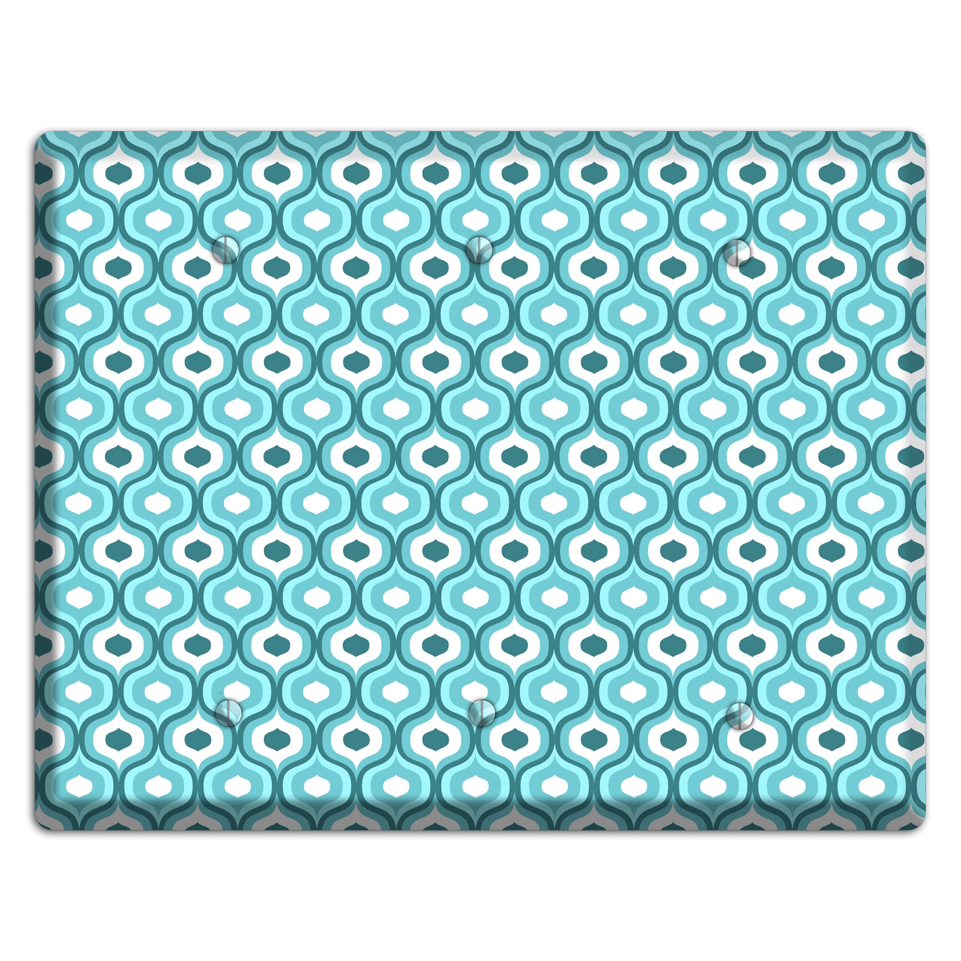 Multi Turquoise Double Scallop 2 3 Blank Wallplate