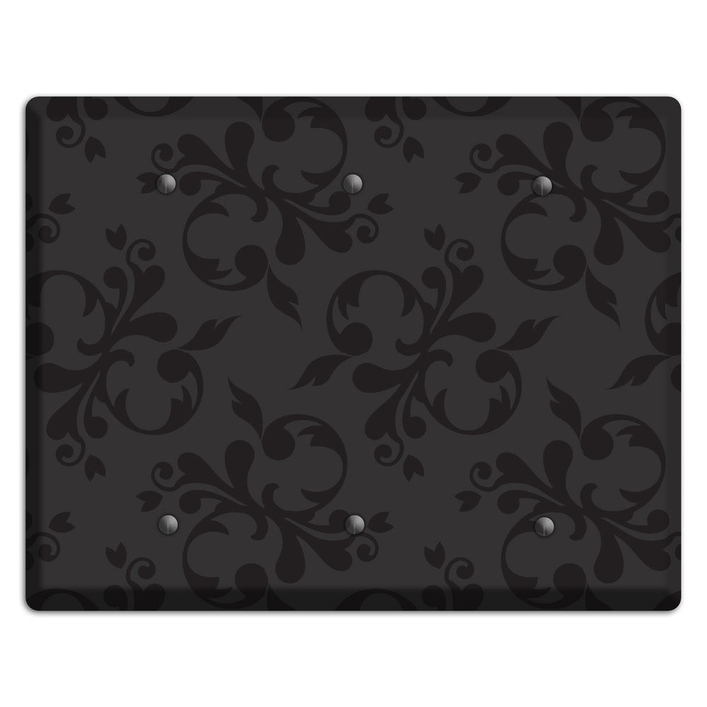Black Victorian Toile 3 Blank Wallplate