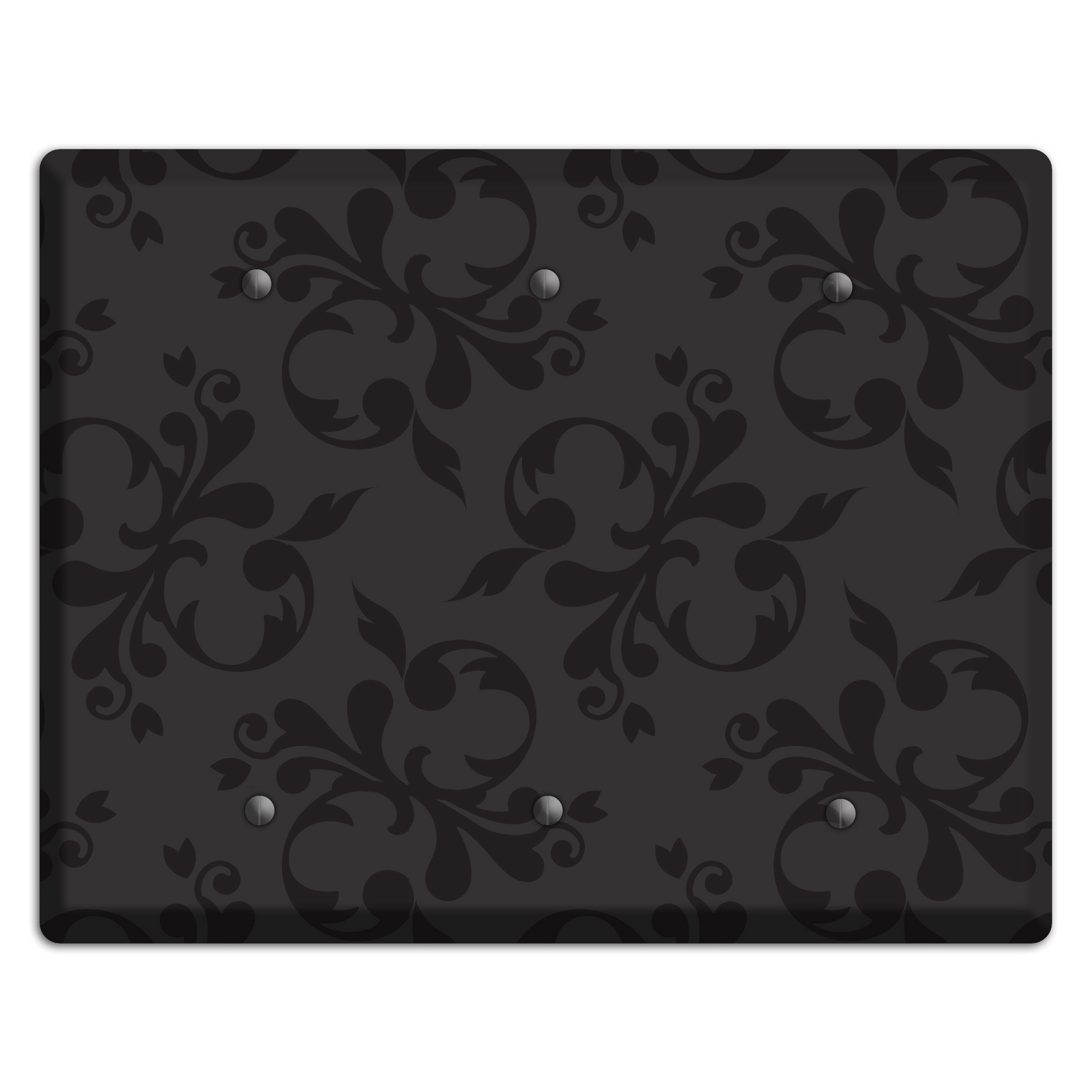 Black Victorian Toile 3 Blank Wallplate