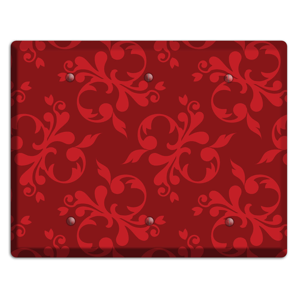 Red Victorian Toile 3 Blank Wallplate