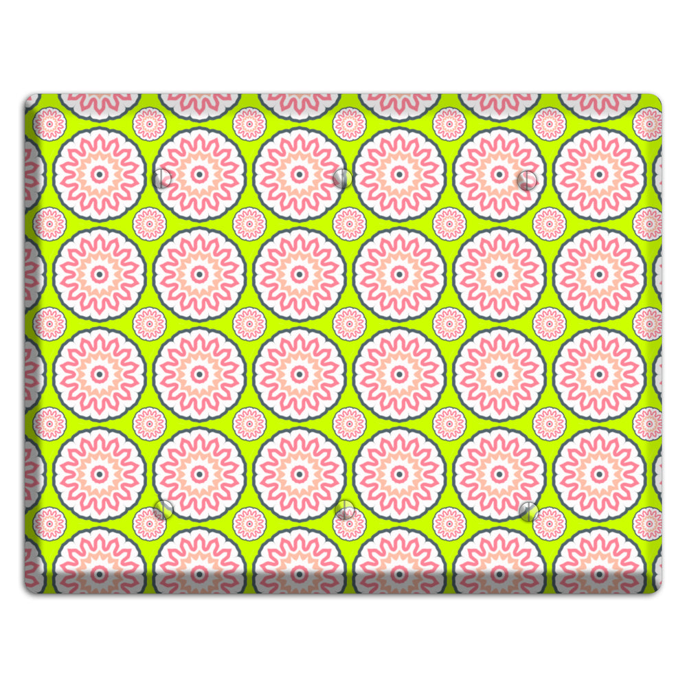 Green with Tiled Suzani 3 Blank Wallplate
