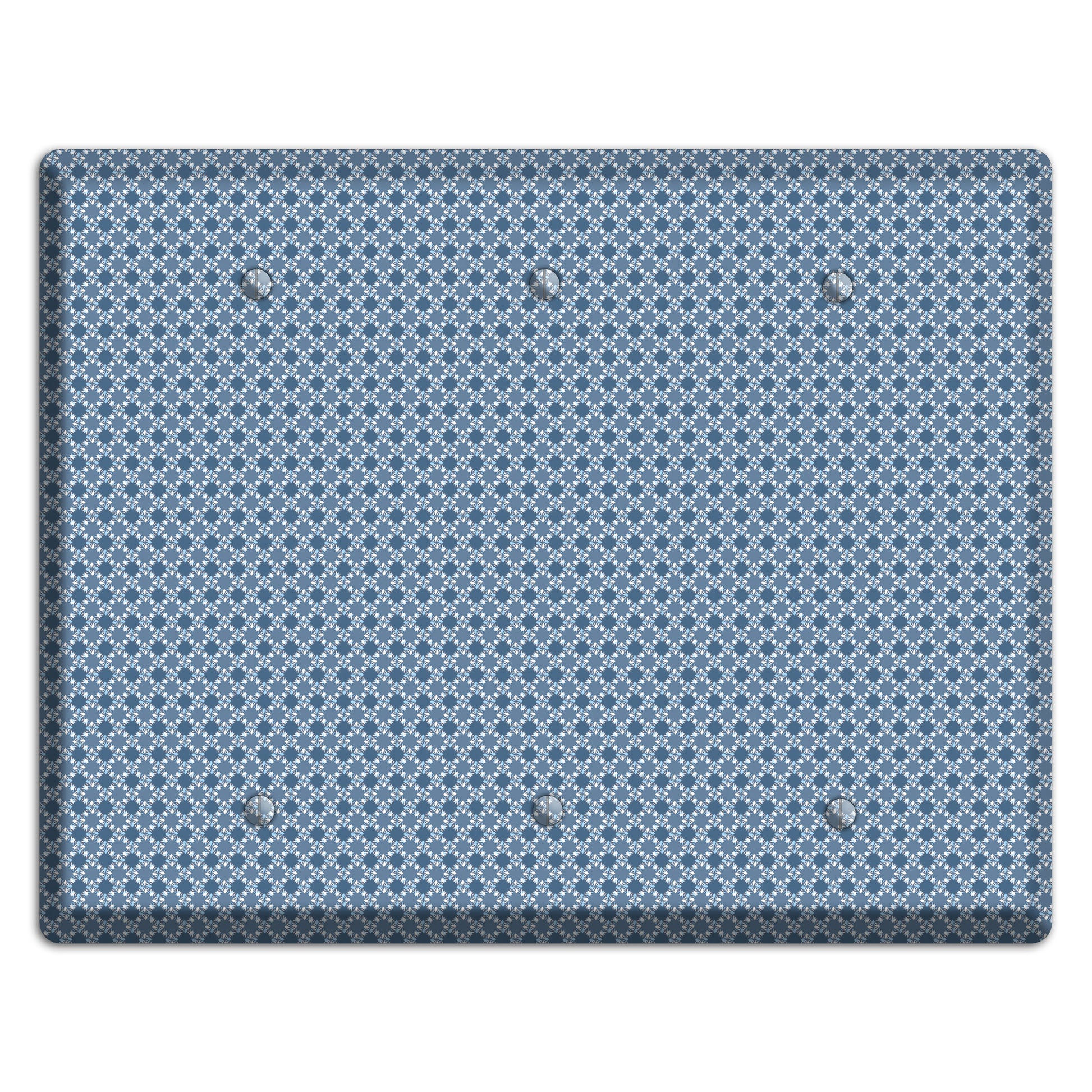 Multi Blue Checkered Foulard 3 Blank Wallplate