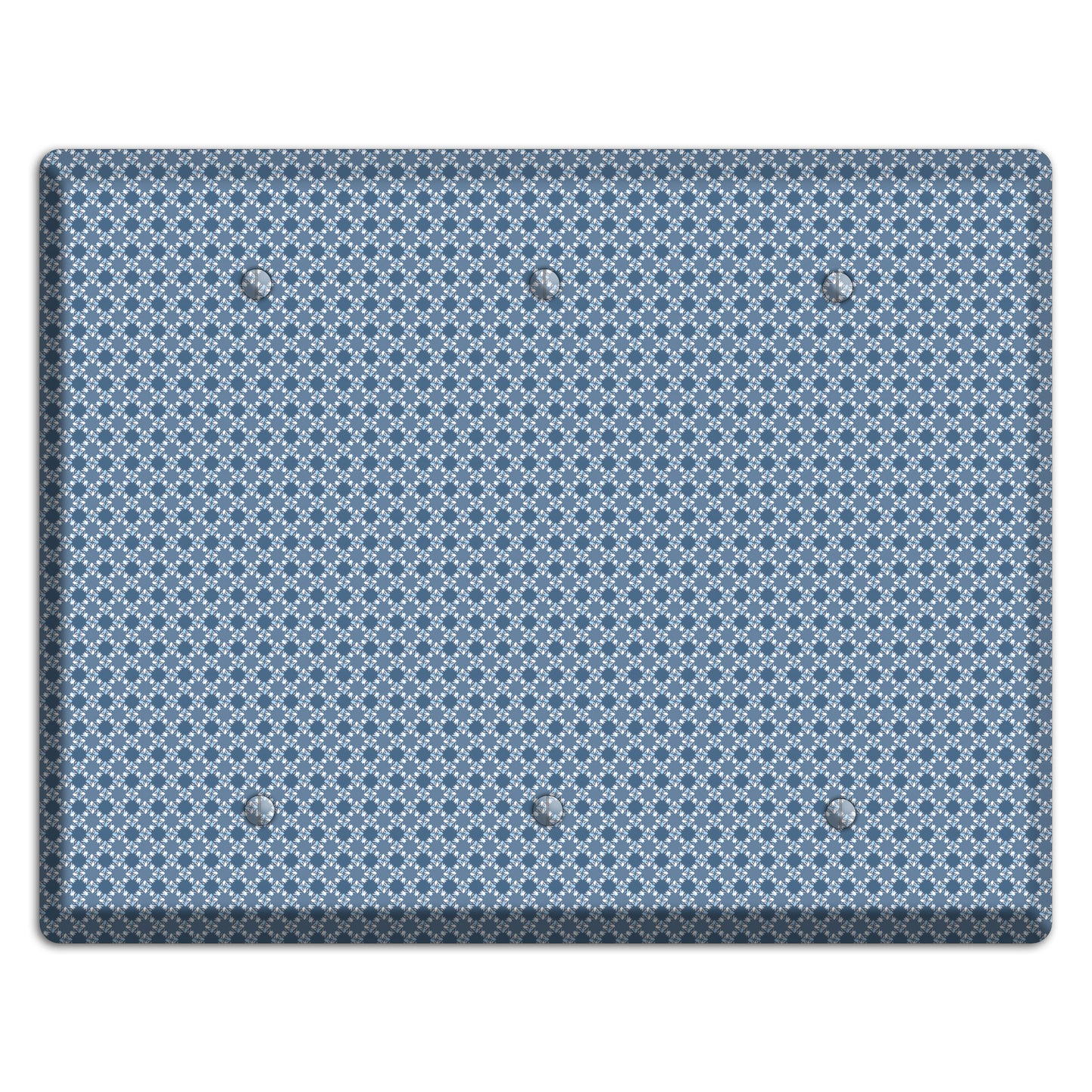 Multi Blue Checkered Foulard 3 Blank Wallplate
