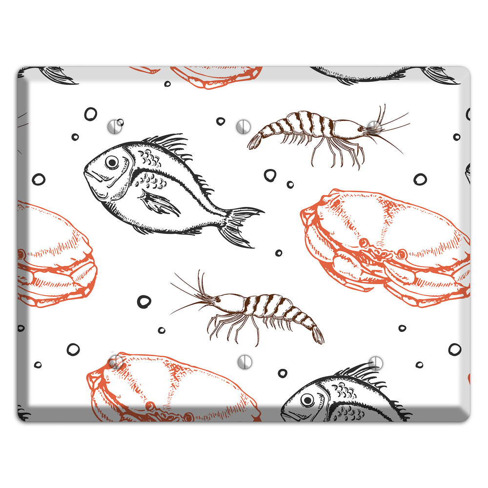 Mixed Sea Life Style 3 3 Blank Wallplate