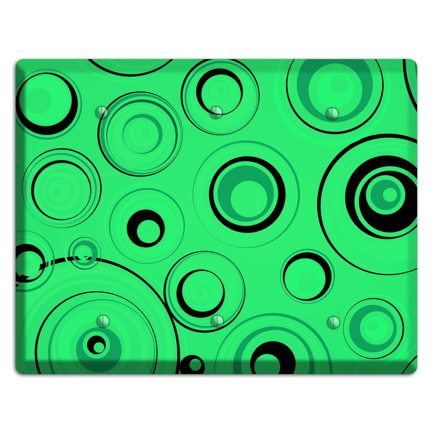 Bright Green Circles 3 Blank Wallplate