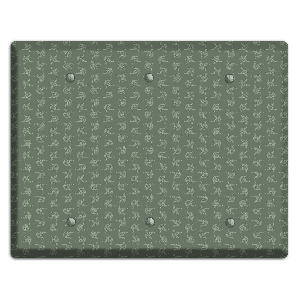 Moss Tiny Trefoil Cartouche 3 Blank Wallplate