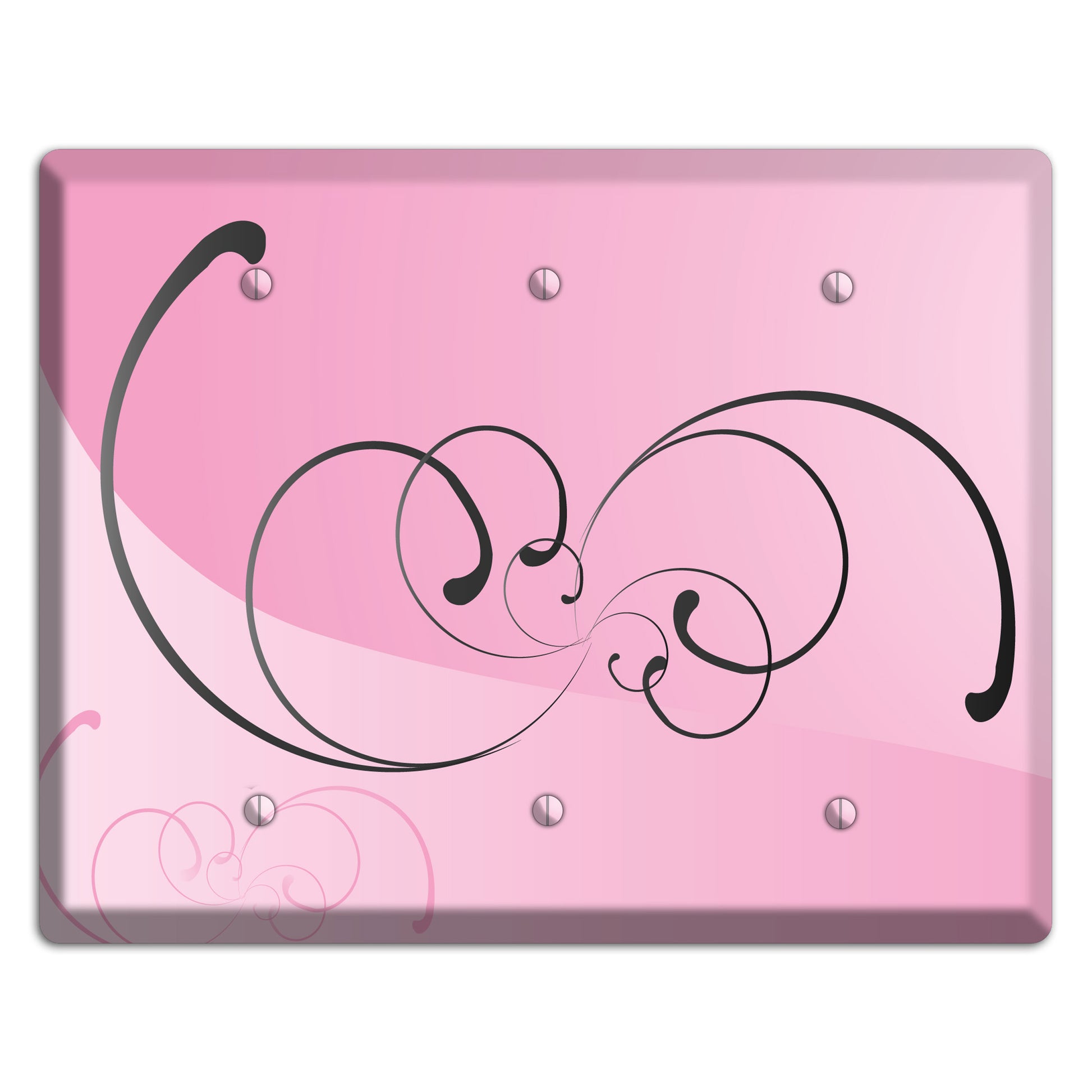 Pink Swoop 3 Blank Wallplate