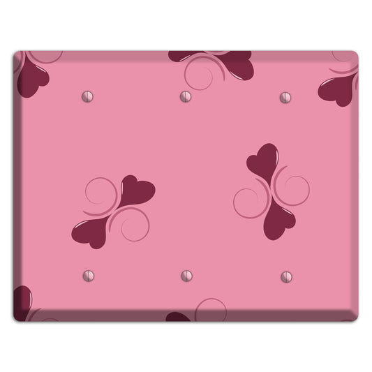Pink with Hearts 3 Blank Wallplate