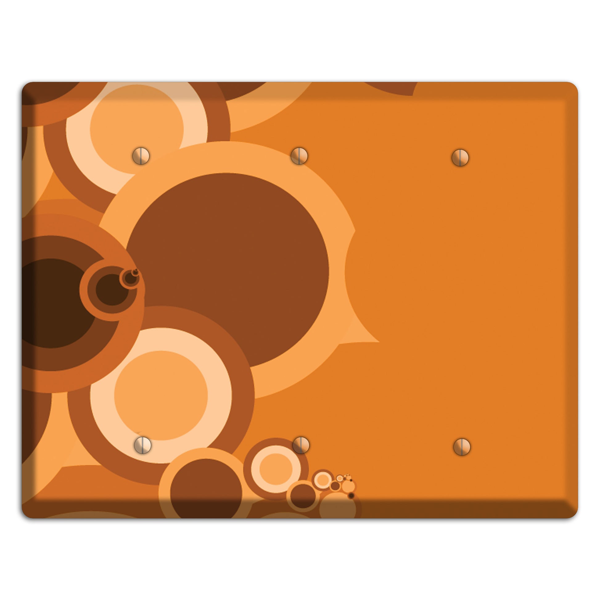 Burnt Orange Circles 3 Blank Wallplate