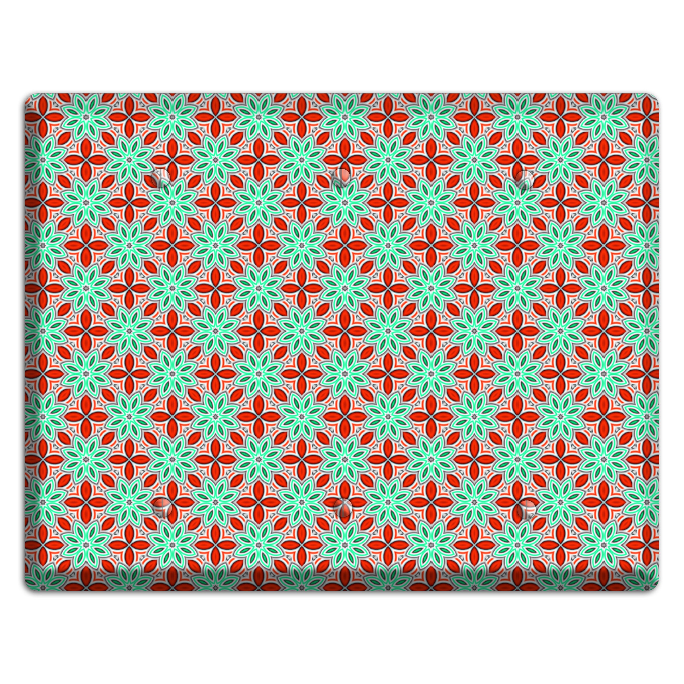 Green and Red Foulard 3 Blank Wallplate