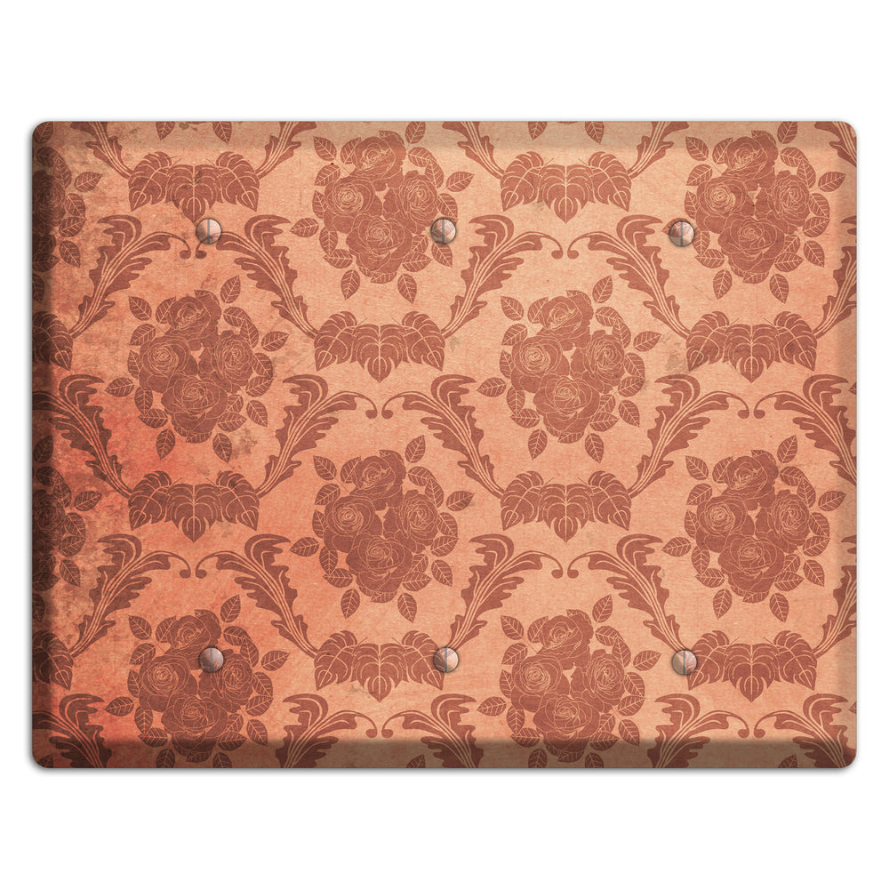 Contessa Vintage Rose Damask 3 Blank Wallplate