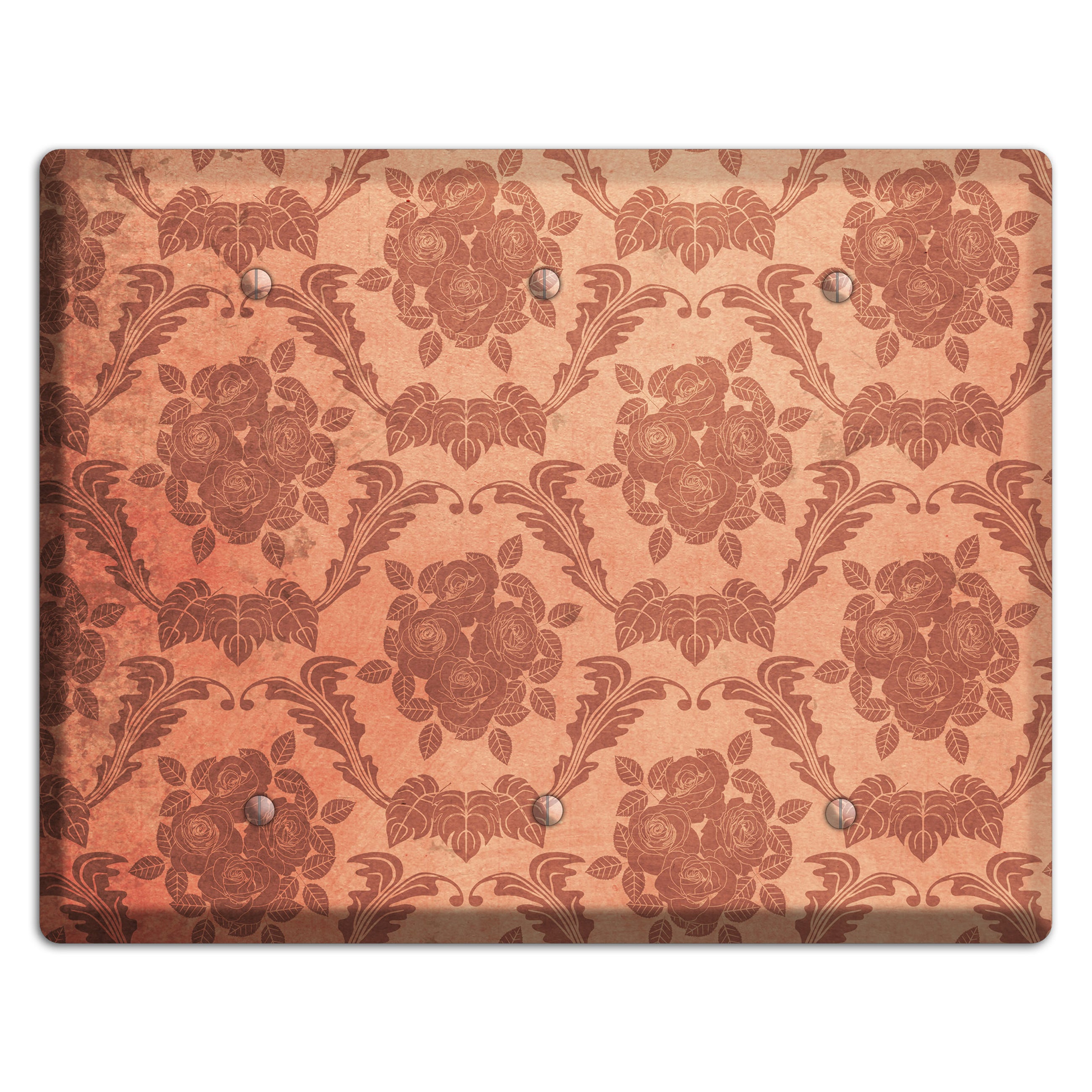 Contessa Vintage Rose Damask 3 Blank Wallplate
