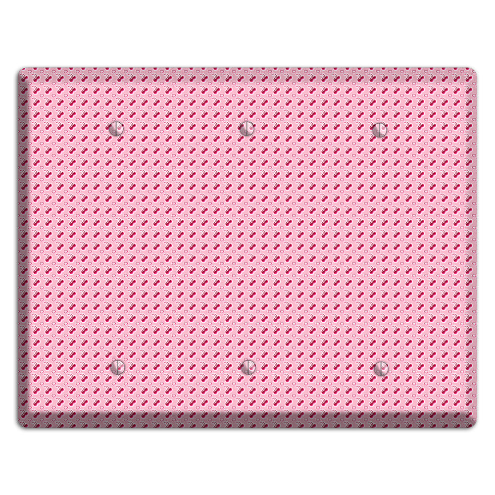 Pink with Cherries 3 Blank Wallplate
