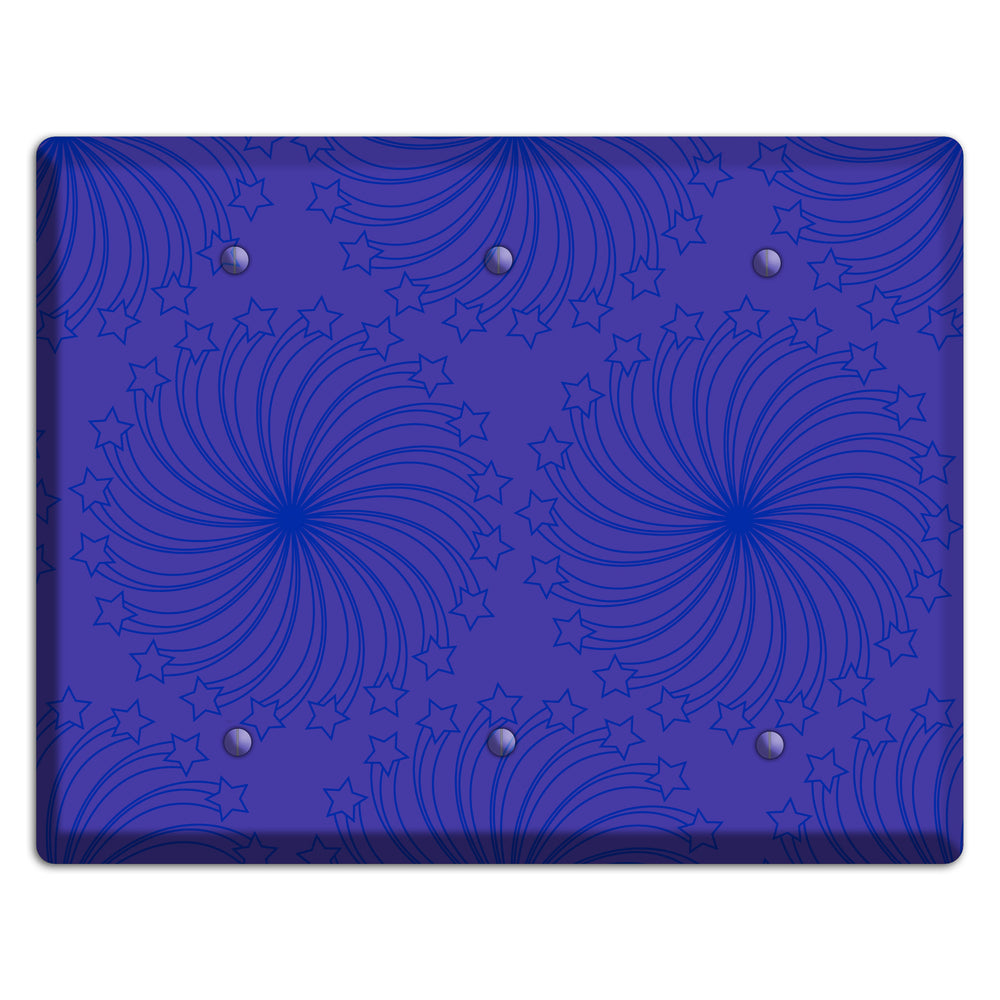 Multi Purple Star Swirl 3 Blank Wallplate
