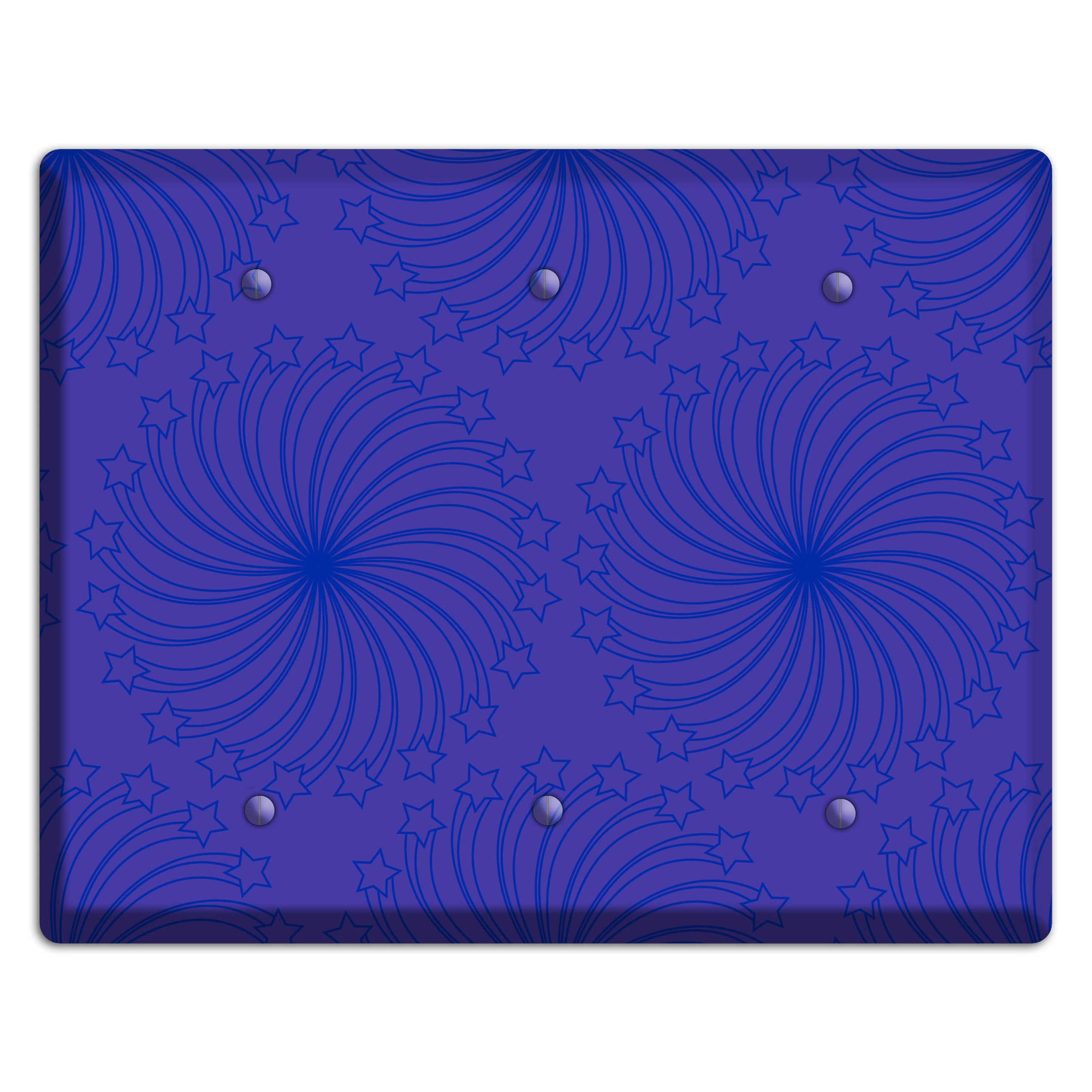 Multi Purple Star Swirl 3 Blank Wallplate