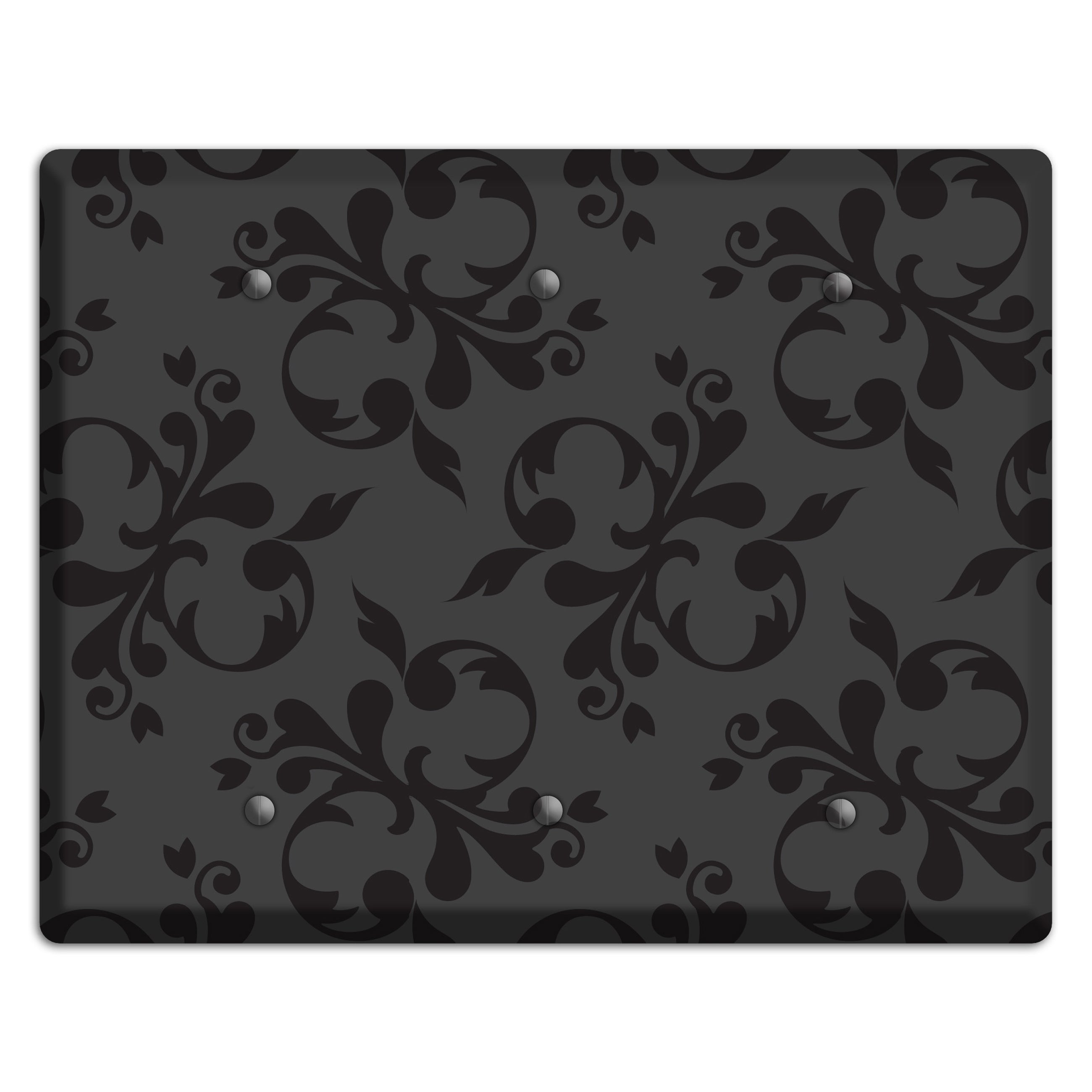 Grey Victorian Toile 3 Blank Wallplate
