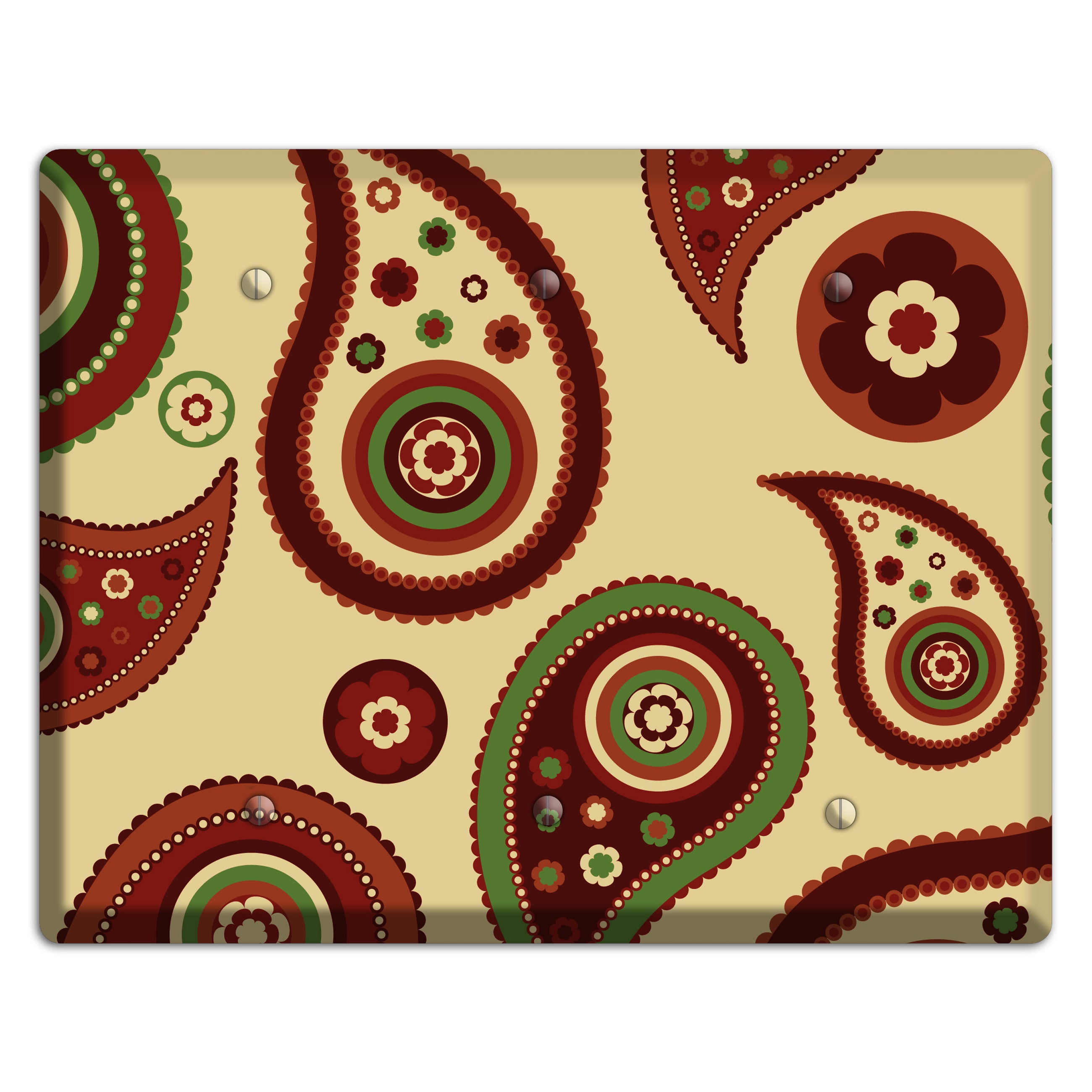 Beige Paisley 3 Blank Wallplate