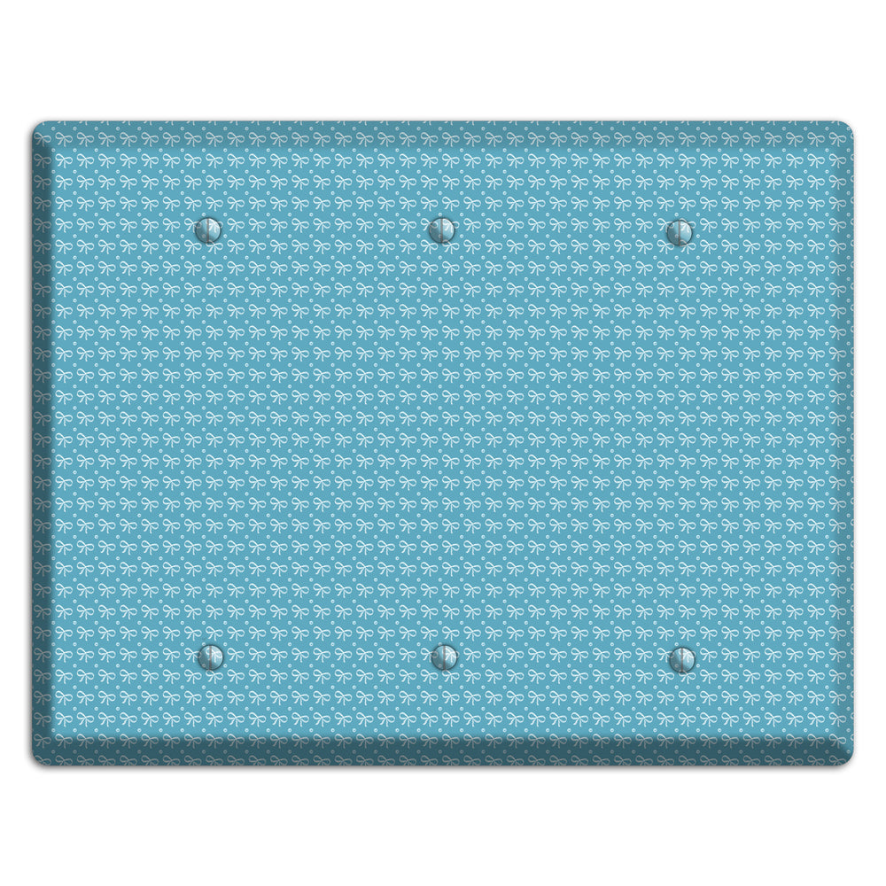 Turquoise Bows 3 Blank Wallplate