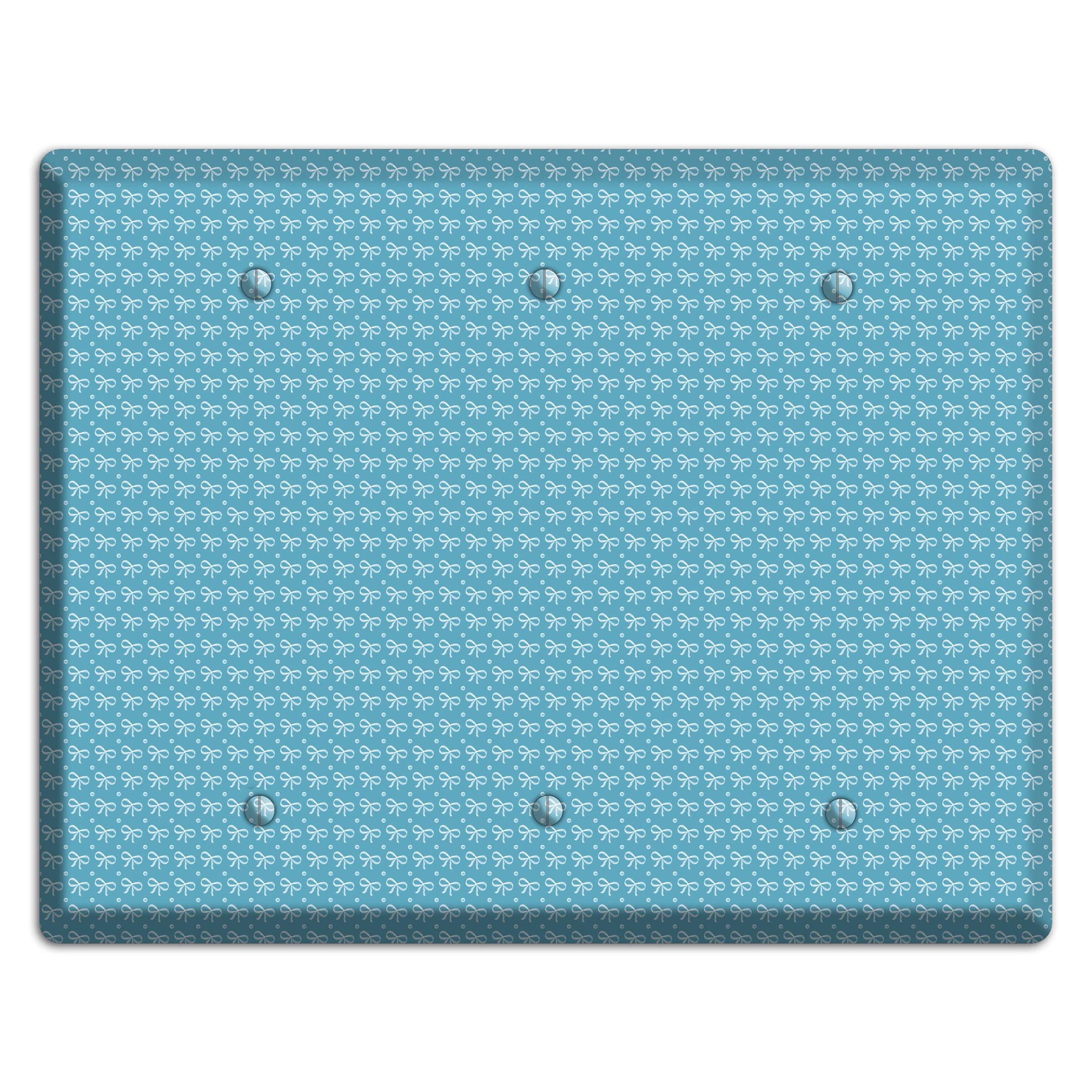 Turquoise Bows 3 Blank Wallplate