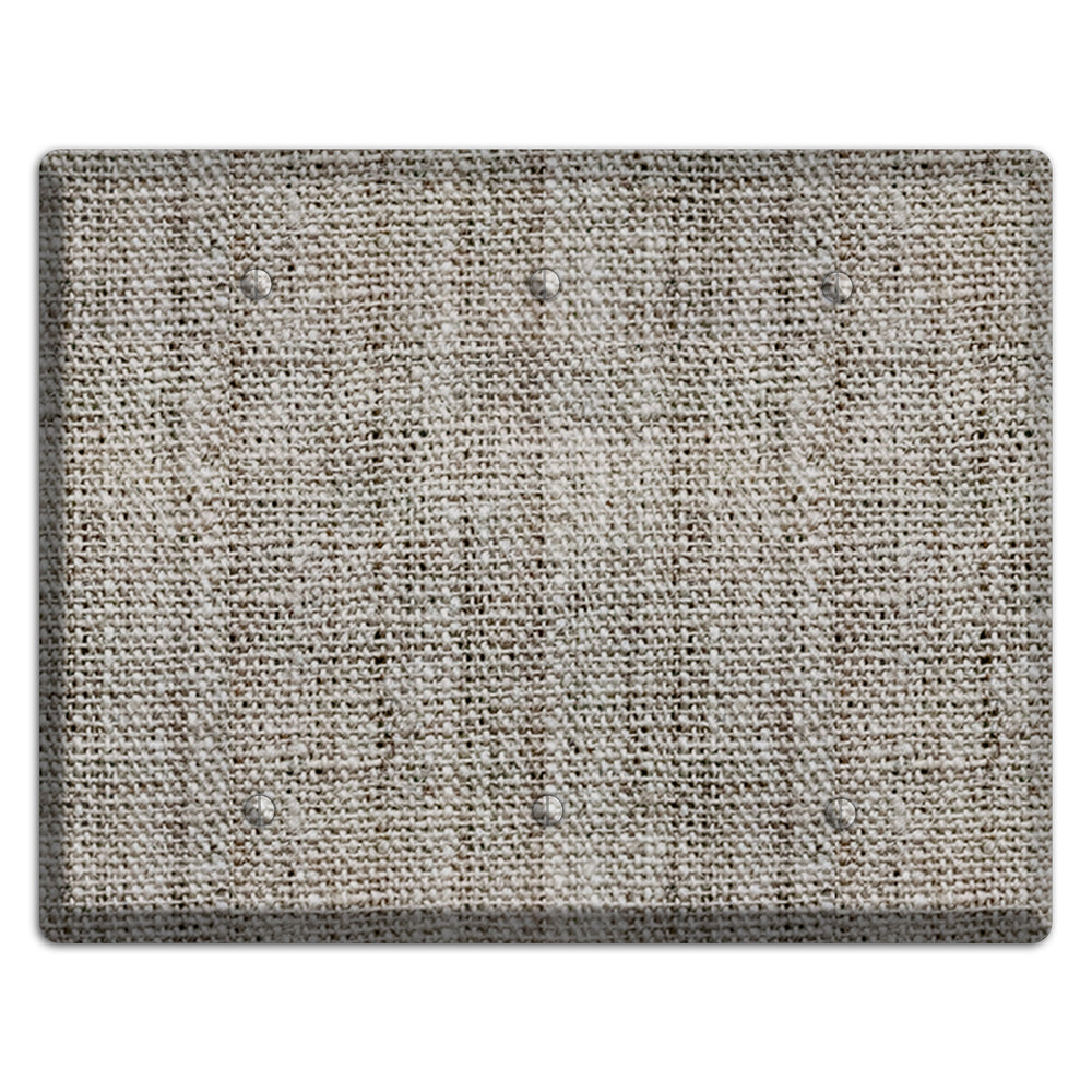 Zorba Burlap 3 Blank Wallplate