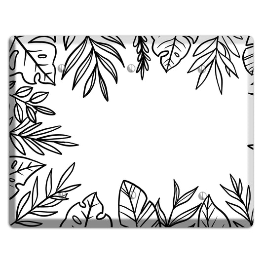Hand-Drawn Leaves 4 3 Blank Wallplate
