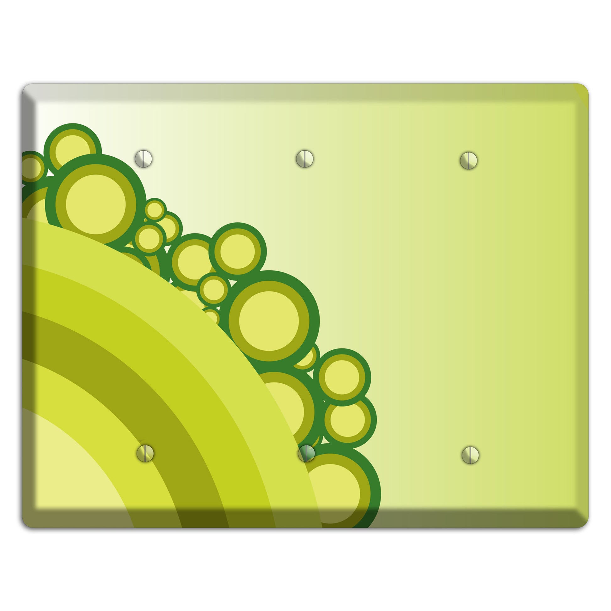 Green Rainbow Dots 3 Blank Wallplate