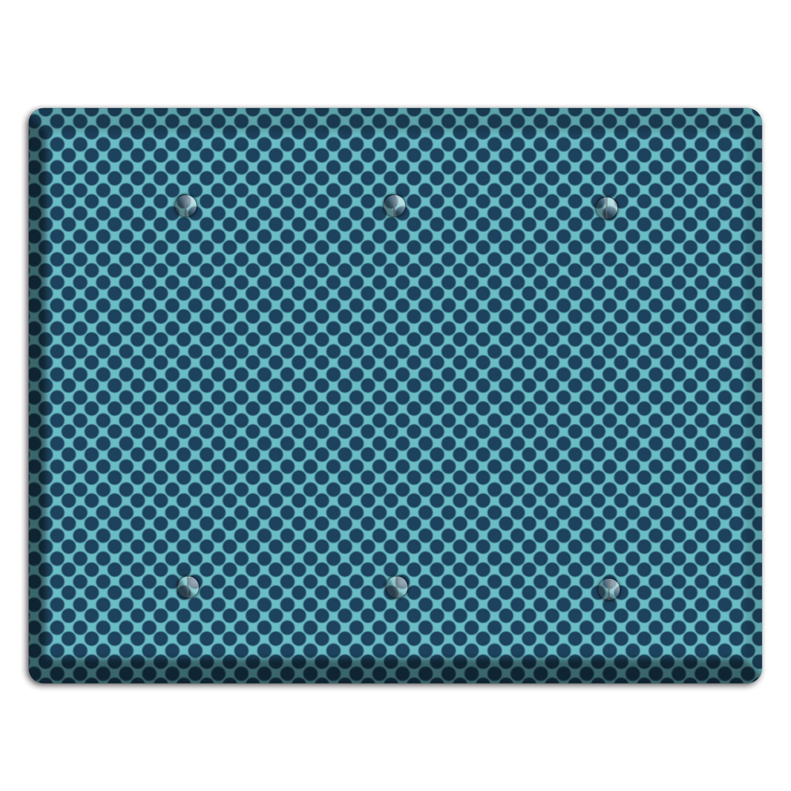 Turquoise with Blue Packed Polka Dots 3 Blank Wallplate