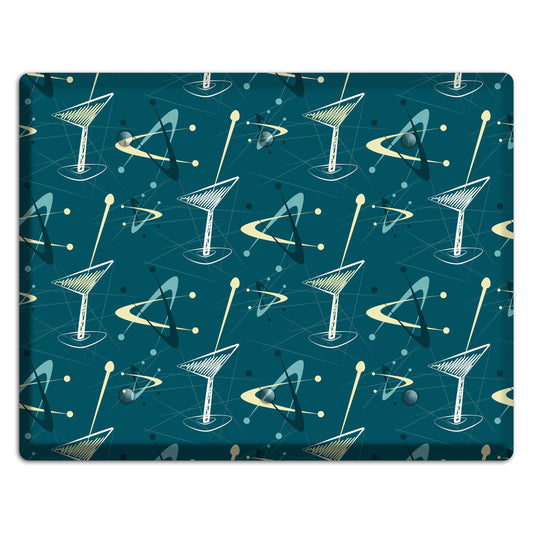 Navy Cocktail Hour 3 Blank Wallplate