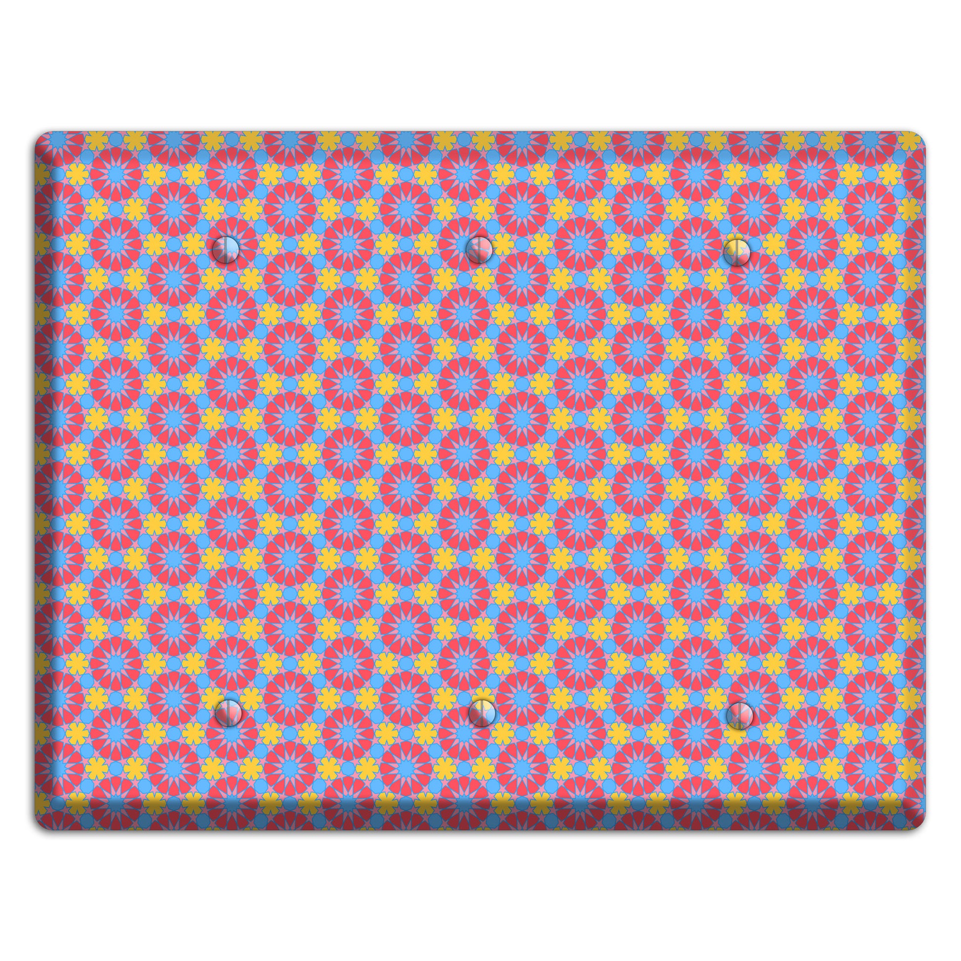 Fuschia Blue Yellow Foulard 3 Blank Wallplate