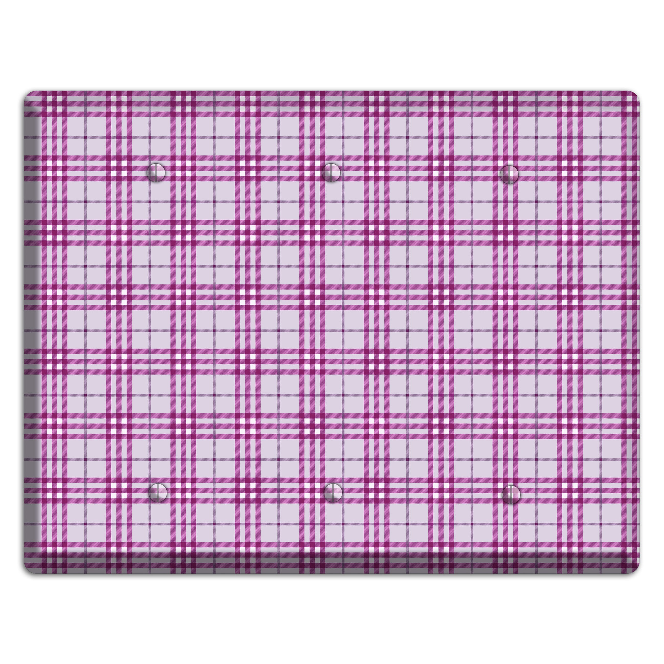 Purple Plaid 3 Blank Wallplate