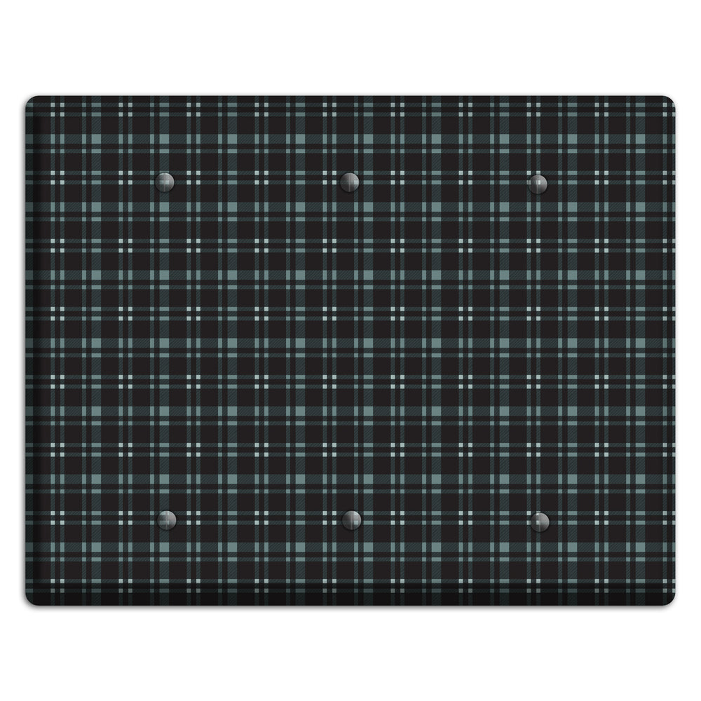Black Plaid 3 Blank Wallplate