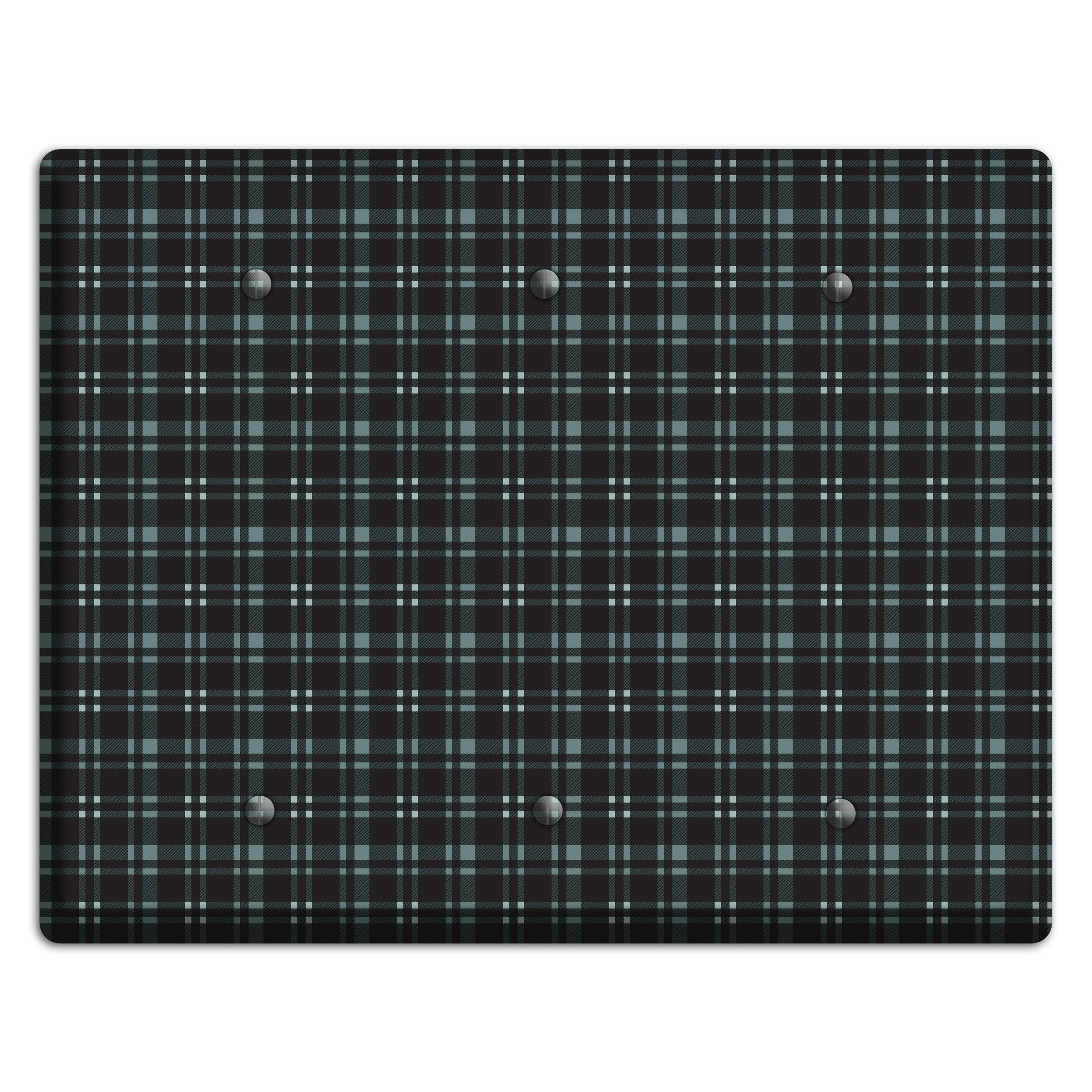 Black Plaid 3 Blank Wallplate