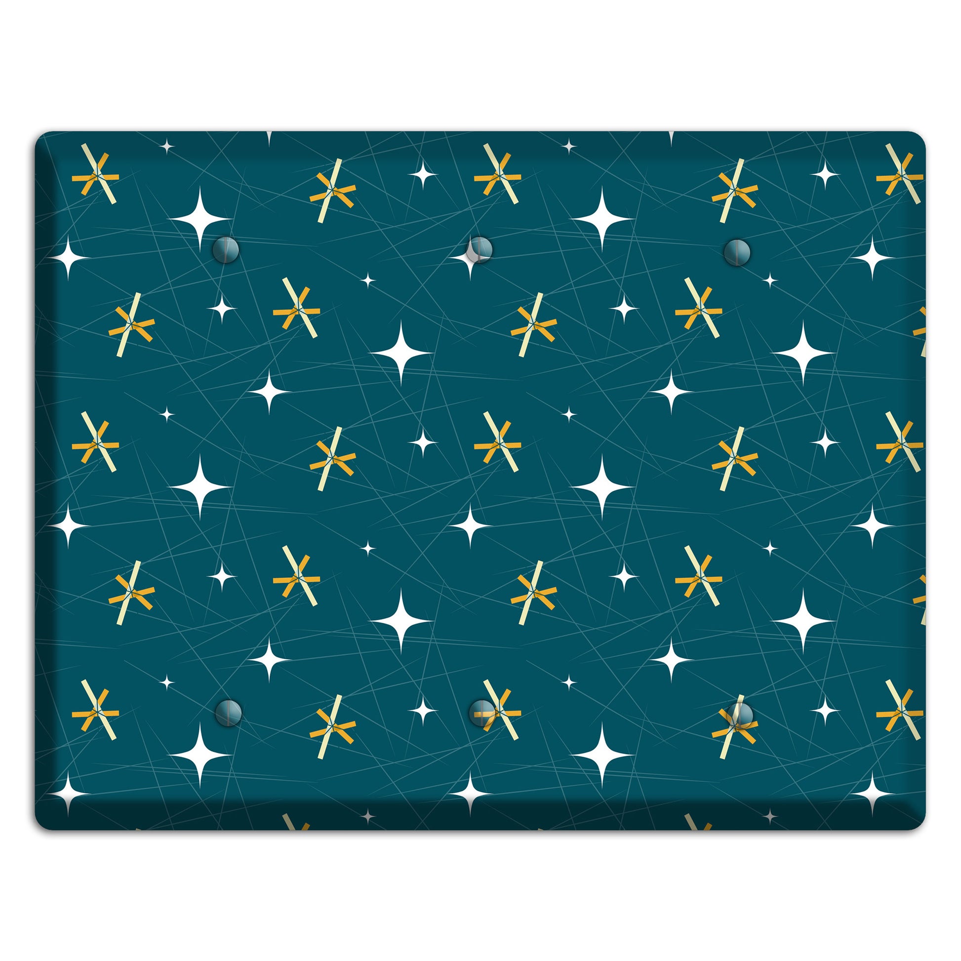 Navy Mid-Century Atomic 3 Blank Wallplate