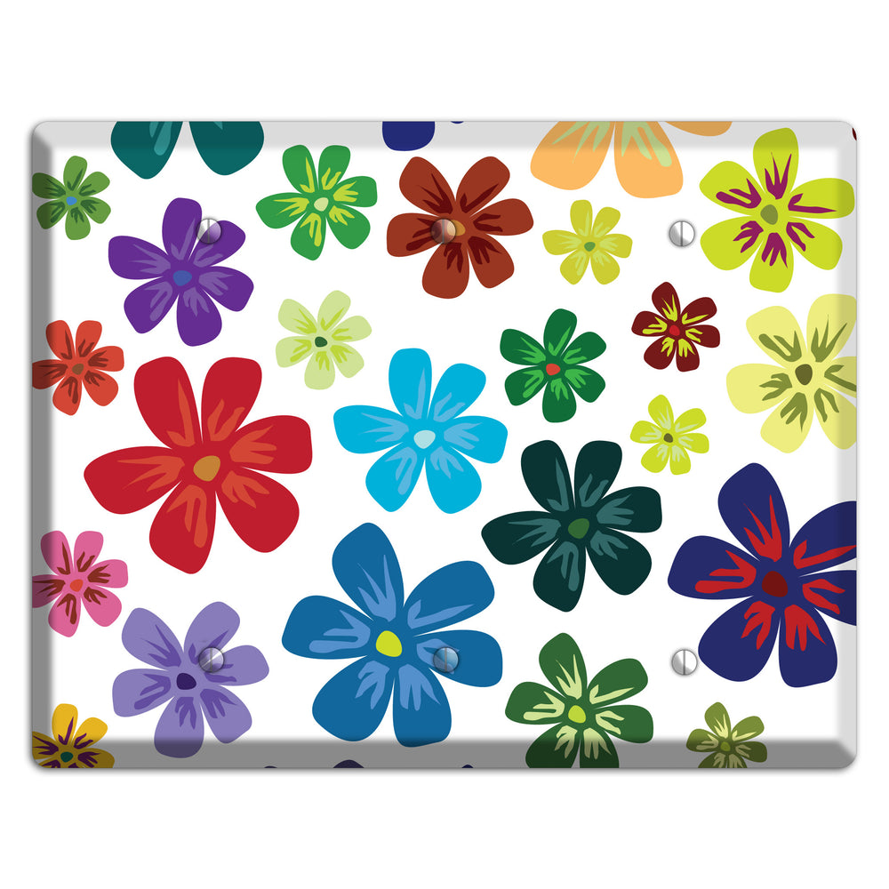 White Flowers 3 Blank Wallplate