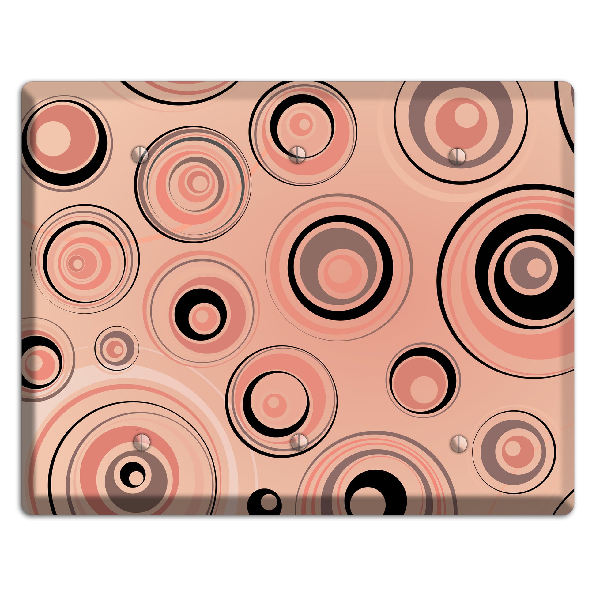 Salmon Circles 3 Blank Wallplate
